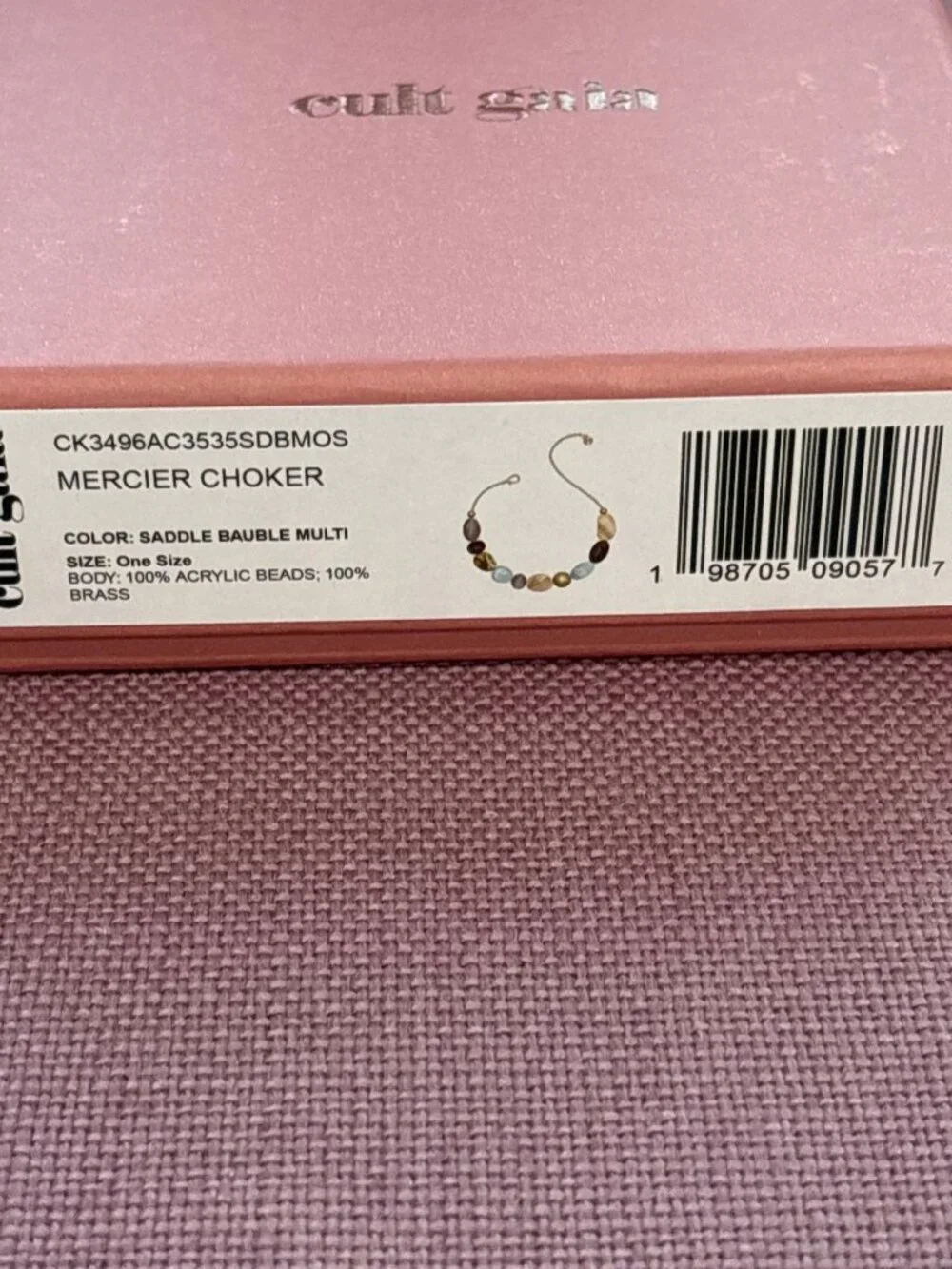 Cult Gaia Mercier Choker Necklace in Saddle Bauble Multi New with Box Womens